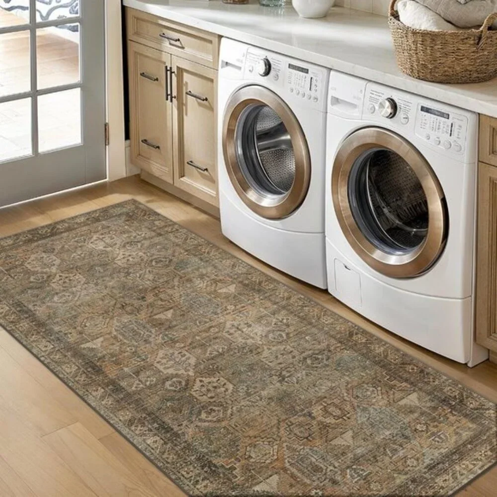 New 2x3 Entryway Rug, Washable Vintage Non-Slip Chenille Carpet for Home & Room